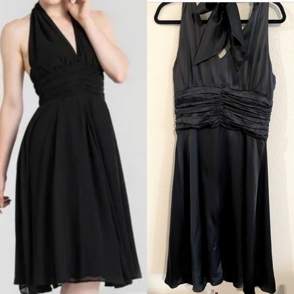 Haroldβs Womenβs Mini Dress Size 10 Black 100% Silk Marilyn Style Cocktail